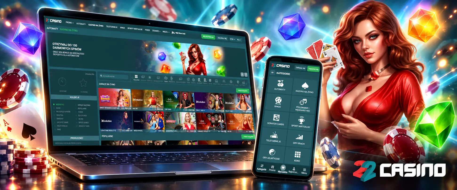Proces logowania mobilnego w 22Casino