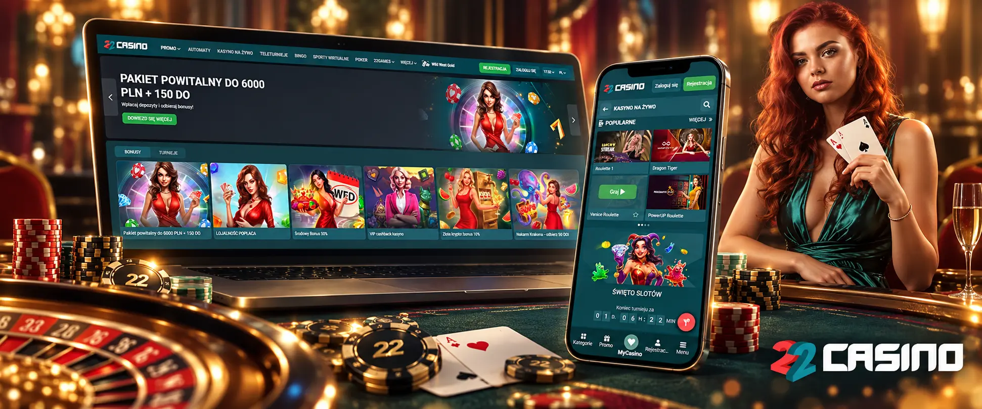 Rozpocznij gry na żywo w 22Casino